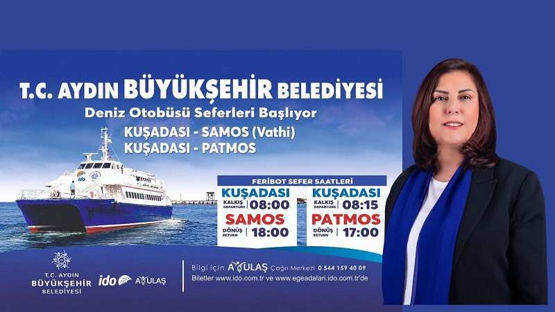 Aydın Büyükşehir Belediyesi’nin deniz otobüsü seferleri başladı