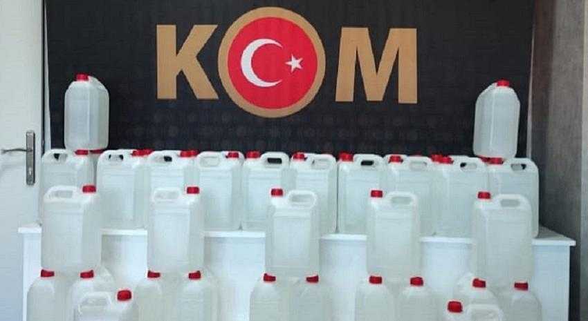 Polisten etil alkol operasyonu: 200 litre etil alkol ele geçirildi