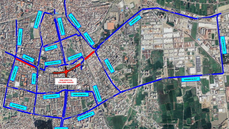 Aydın Büyükşehir Belediyesi Alternatif Yol Güzergahlarını Yayınladı